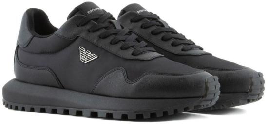 26FW 엠포리오 아르마니 스니커즈 EM003738AF19532MC005 BLACK - EMPORIO ARMANI