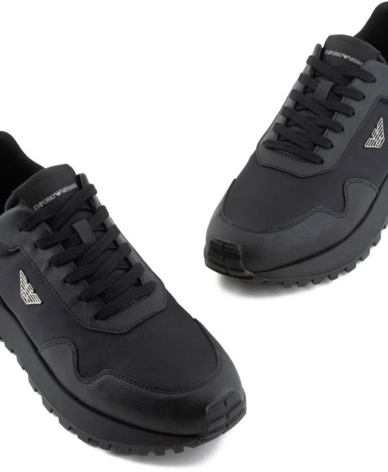 26FW 엠포리오 아르마니 스니커즈 EM003738AF19532MC005 BLACK - EMPORIO ARMANI