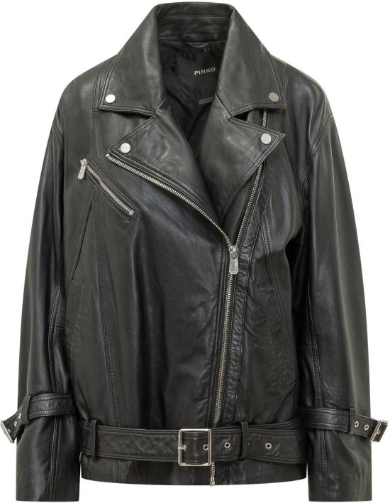 26SS 핑코 바이커 자켓 106231A31XZ99 BLACK