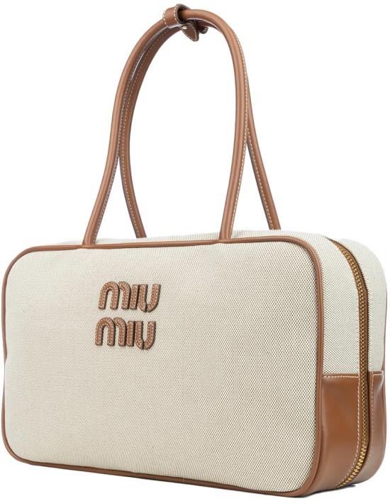 26SS 미우미우 캔버스 & 가죽 보 백 5BB163VOOOACRNF062F DIVERS - MIU MIU