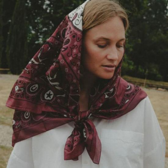  메종 르콩트 플라망 머플러/스카프 Maison Lecomte Flament Noirmoutier 반다나 스카프 100x100cm