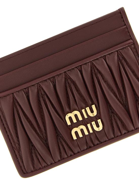 26SS 미우미우 마테라쎄 카드 나파레더 카드홀더 5MC076AFPPF0007 Bordeaux - MIU MIU