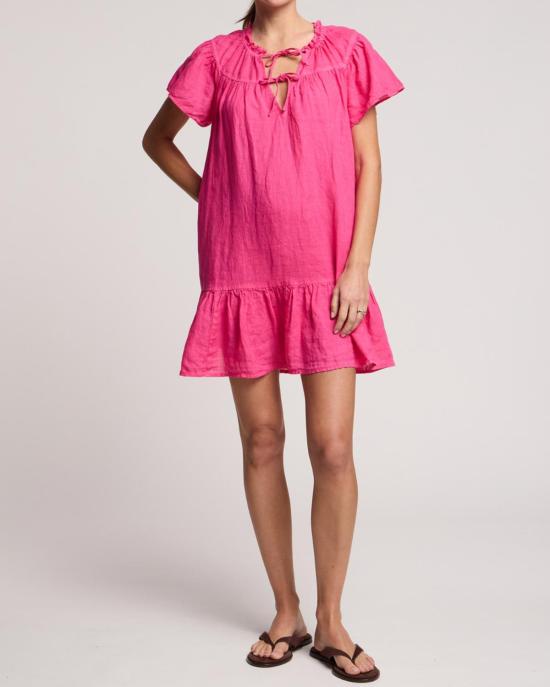  벨벳 숏 원피스 리비 드레스 핑크 - VELVET