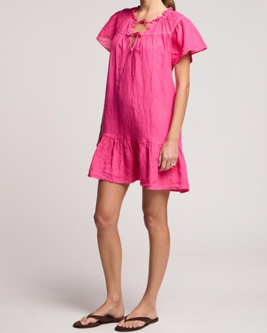  벨벳 숏 원피스 리비 드레스 핑크 - VELVET