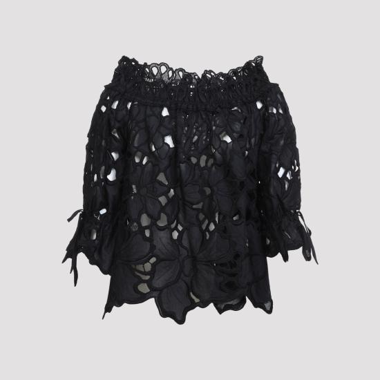 26SS 에르마노 설비노 블라우스 D484K606QYD 95708 BLACK - ERMANNO SCERVINO