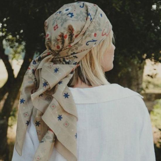  메종 르콩트 플라망 머플러/스카프 Maison Lecomte Flament Noirmoutier 반다나 스카프 100x100cm - MAISON LECOMTE FLAMENT