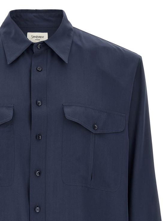26SS 생로랑 긴팔 셔츠 854249Y2N494812 Blue - SAINT LAURENT