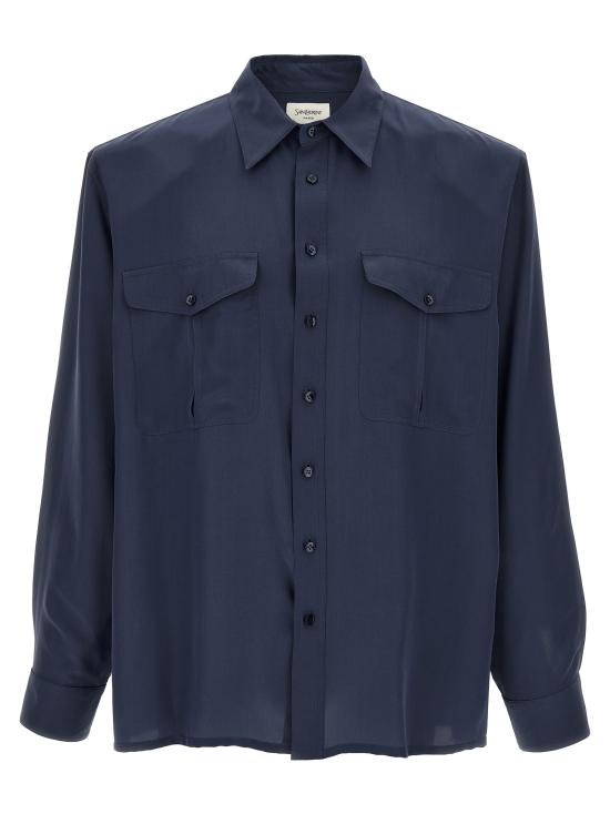 26SS 생로랑 긴팔 셔츠 854249Y2N494812 Blue