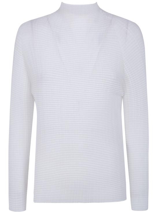 26SS 이세이 미야케 긴팔 티셔츠 IM66FJ679 01 WHITE