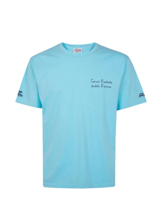 26SS 세인트바쓰 반팔 티셔츠 POT0001 04533L 56 LIGHT BLUE EMBROIDERED - MC2 SAINT BARTH