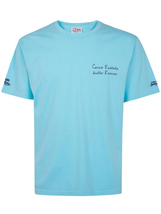 26SS 세인트바쓰 탑 POT0001 04533L 56 LIGHT BLUE EMBROIDERED