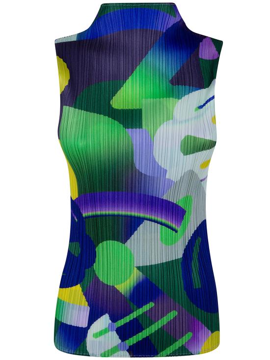 26SS 플리츠플리즈 민소매 티셔츠 PP66JK701 81 PURPLE