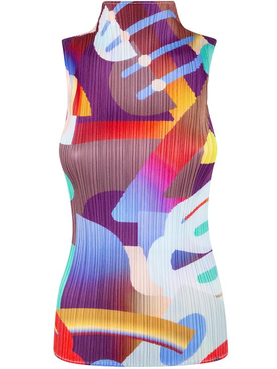 26SS 플리츠플리즈 민소매 티셔츠 PP66JK701 24 RED