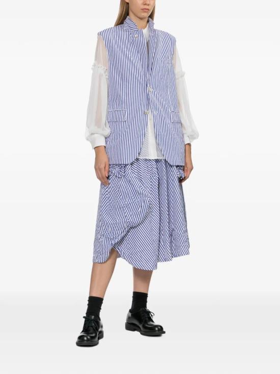 26SS 꼼데가르송 미디 스커트 RQ S008 WHITE BLUE - COMME DES GARCONS