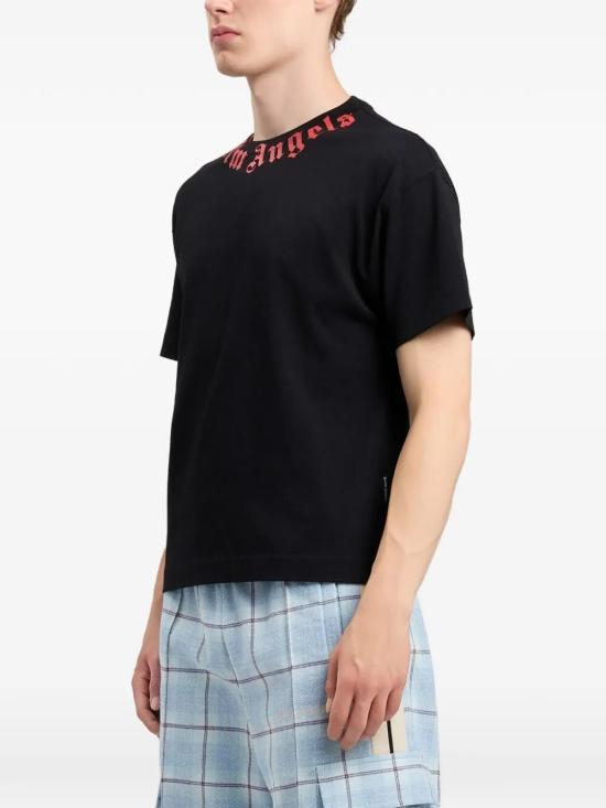 26SS 팜앤젤스 반팔 티셔츠 PMAA109S26JER008 BLACK RED - PALM ANGELS