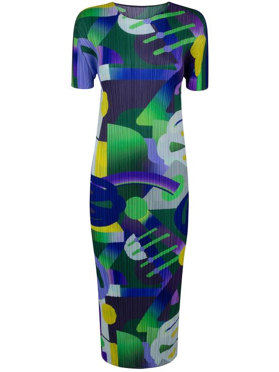 26SS 플리츠플리즈 미디 원피스 PP66JH706 81 PURPLE