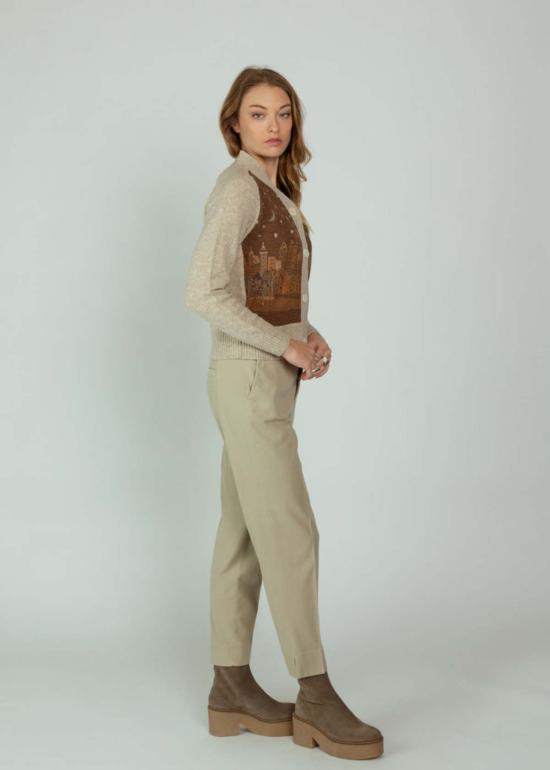  안티파스티 가디건 안티파스트 울 시티스케이프 카디건 브라운 베이지 - ANTIPAST