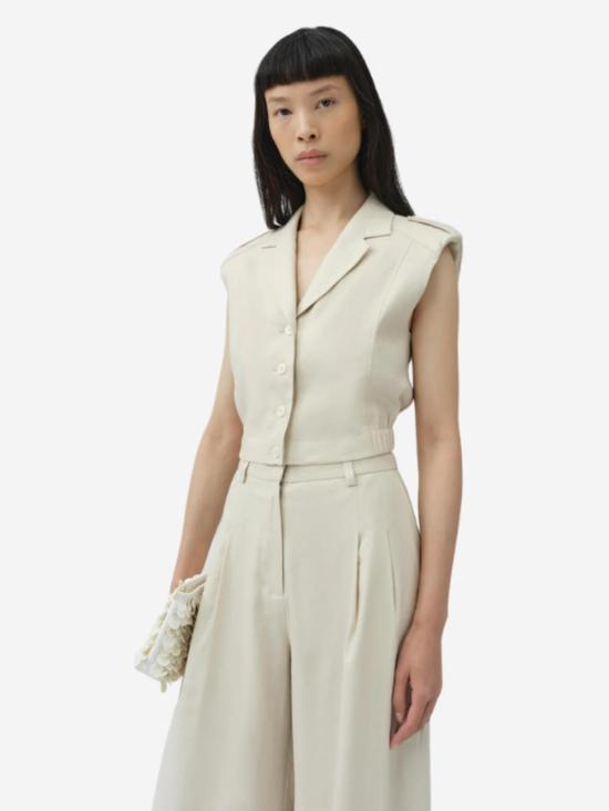  조나단 심카이 베스트 Jonathan Simkhai 요크 크롭 리넨 - JONATHAN SIMKHAI