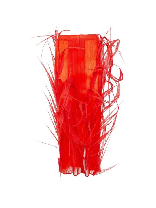 26SS 이세이 미야케 롱 스커트 IM66FG604 28 MACAW RED - ISSEY MIYAKE