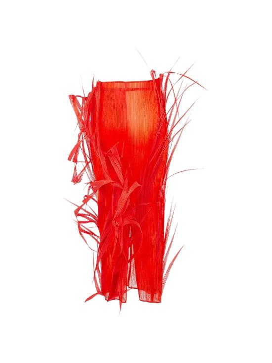 26SS 이세이 미야케 롱 스커트 IM66FG604 28 MACAW RED - ISSEY MIYAKE