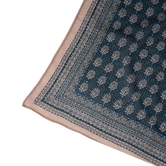  비스마야 머플러/스카프 Vismaya 플로럴 콜라주 코튼 반다나 슬레이트 블루 - VISMAYA