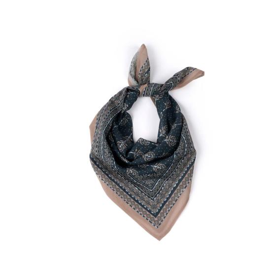  비스마야 머플러/스카프 Vismaya 플로럴 콜라주 코튼 반다나 슬레이트 블루