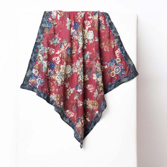  비스마야 머플러/스카프 레트로 블룸 반다나 마룬 - VISMAYA