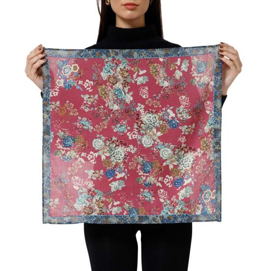  비스마야 머플러/스카프 레트로 블룸 반다나 마룬