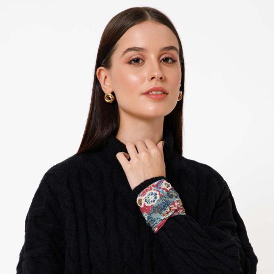  비스마야 머플러/스카프 레트로 블룸 반다나 마룬 - VISMAYA