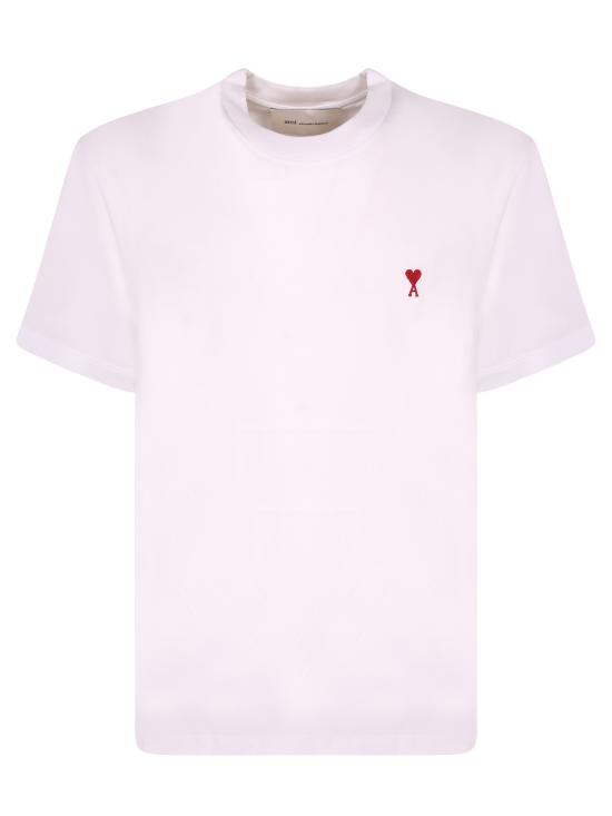  아미 스몰 하트 로고 티셔츠 BFUTS035 724 100 White