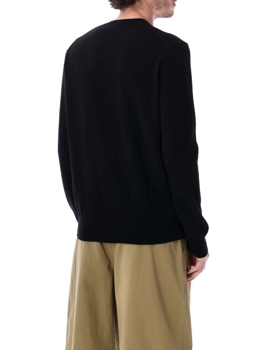 25FW 꼼데가르송 플레이 화이트 하트 니트 가디건 AX N061 051 Nero - COMME DES GARCONS