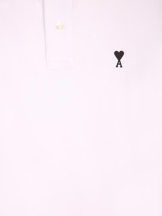 26SS 아미 스몰 하트 로고 폴로 티셔츠 HPL411 760 100 White - AMI