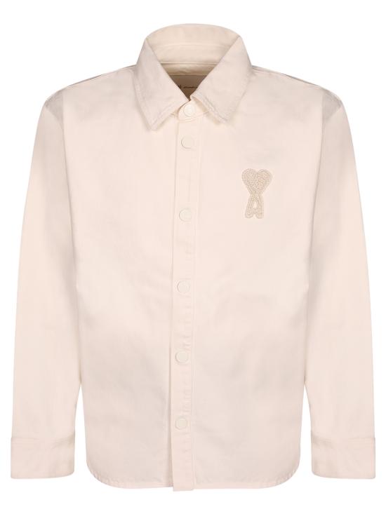 26SS 아미 톤온톤 로고 코튼 니트 오버셔츠 UJK897 DE0126 136 White