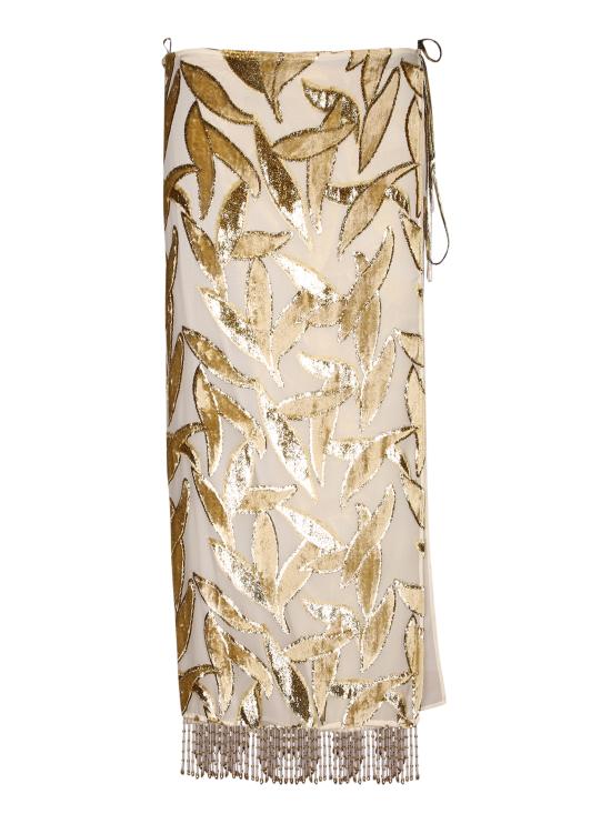 26SS 로베르토 카발리 롱 스커트 WWR305 FC007 09088 White