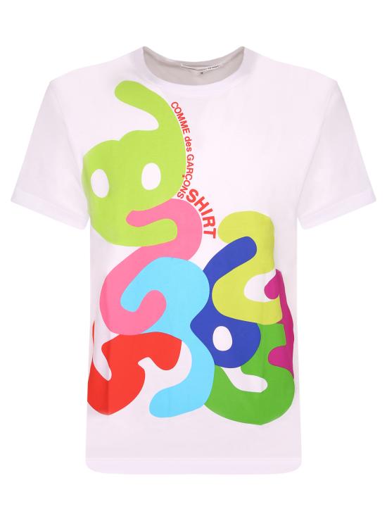 26SS 꼼데가르송 반팔 티셔츠 FPT003051 WHITE PRIN White
