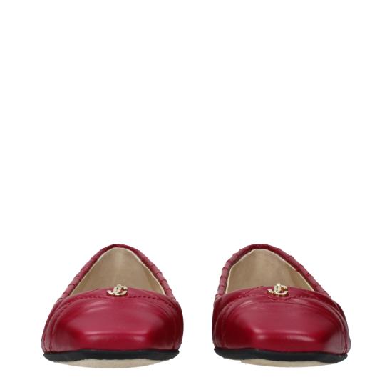 25SS 지미추 플랫 슈즈 LENIFLATOQVNRASPBERRYLIGHTGOLD - JIMMY CHOO