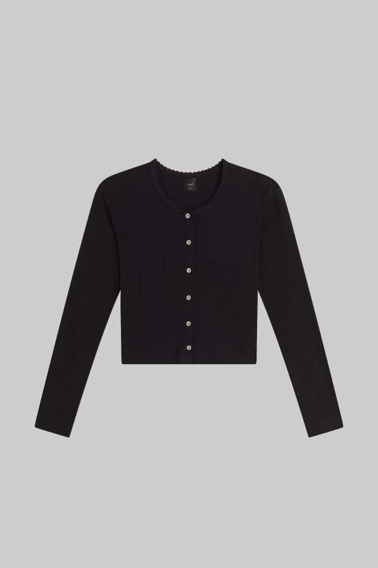  리셋 가디건 레셋 포인텔 크롭 카디건 블랙 - LESET