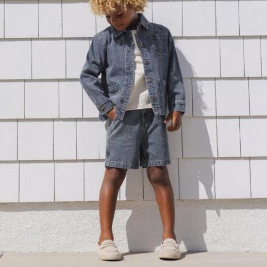  [키즈] 라일리 앤 크루 자켓 Rylee + Cru 키즈 데님 작업 코트 네이비