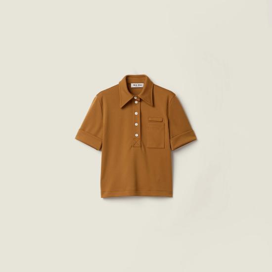 26FW 미우미우 폴로 티셔츠 MT220414OAF0401 S OOO Brown