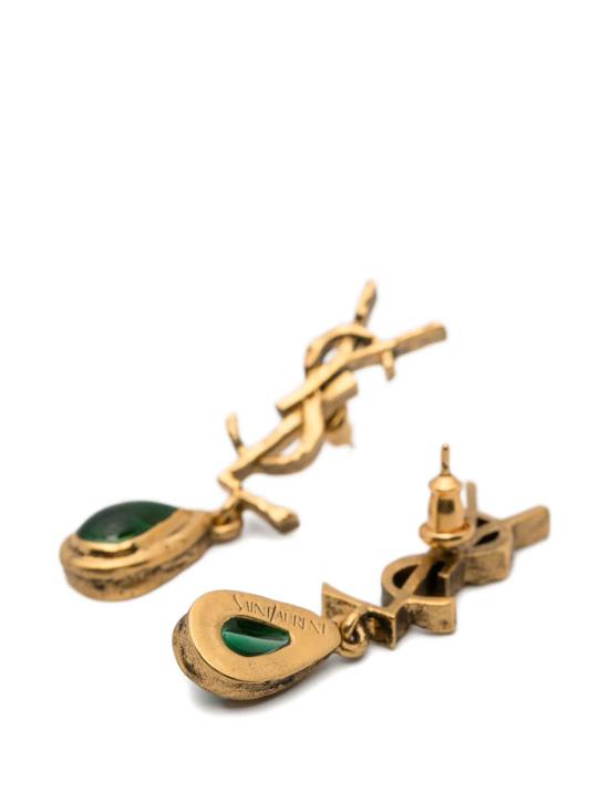 26SS 생로랑 이어링 873249 Y1591 4566 OR PATINE EMERALD - SAINT LAURENT