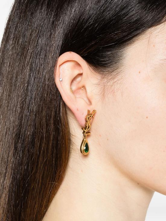 26SS 생로랑 이어링 873249 Y1591 4566 OR PATINE EMERALD - SAINT LAURENT