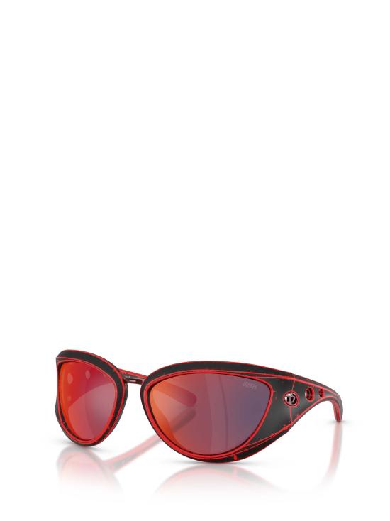 26FW 디젤 선글라스 DL3007U 20096P BLACK BARRELLING RED - DIESEL