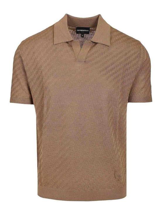 26SS 엠포리오 아르마니 폴로 티셔츠 EM004307AF24573U6285 Brown