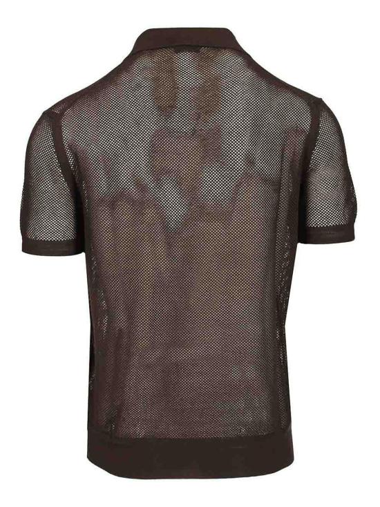 26SS 톰포드 폴로 티셔츠 KPS040YMC046ECC Brown - TOMFORD