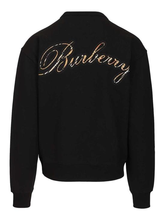 26SS 버버리 체크 커시브 로고 코튼 스웨트셔츠 8119079 Black - BURBERRY