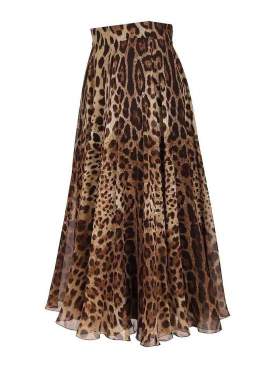 26SS 돌체앤가바나 레오파드 프린트 쉬폰 서클 스커트 F4CSOTIS1DYHY13M Animal Print - DOLCE & GABBANA