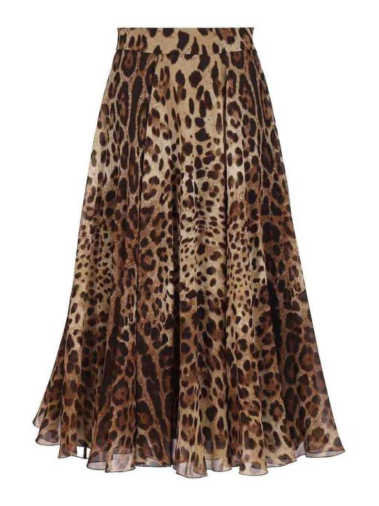 26SS 돌체앤가바나 레오파드 프린트 쉬폰 서클 스커트 F4CSOTIS1DYHY13M Animal Print