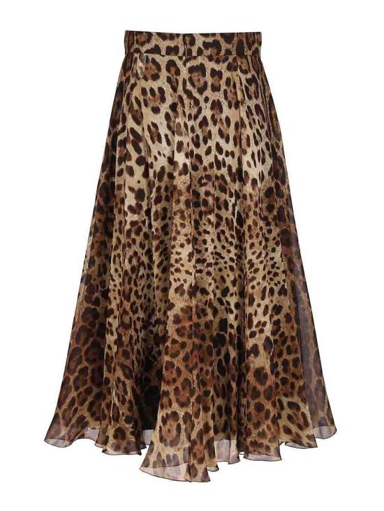 26SS 돌체앤가바나 레오파드 프린트 쉬폰 서클 스커트 F4CSOTIS1DYHY13M Animal Print - DOLCE & GABBANA