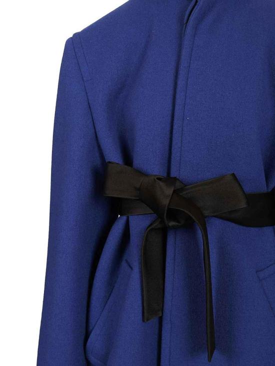 25FW 생로랑 울 소재 박시핏 벨트 코트 850307Y5J784146 Blue - SAINT LAURENT