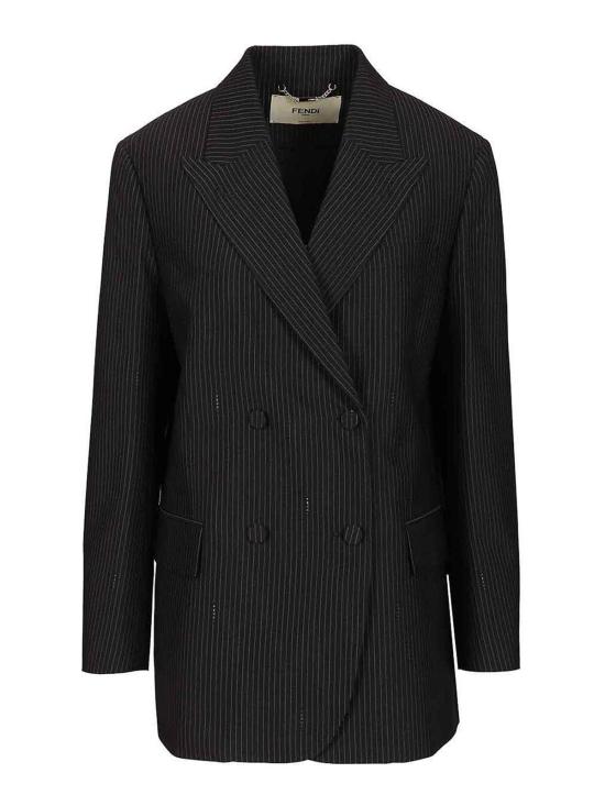 26SS 펜디 핀스트라이프 울 블레이저 FJ7685AW7IF0QG3 Blue
